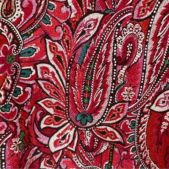 J. Jill Women's Tunic Top Paisley Red Floral Tiered Blouse SZ XL - Picture 4 of 11